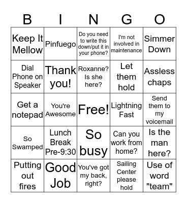 Ian Bingo Card