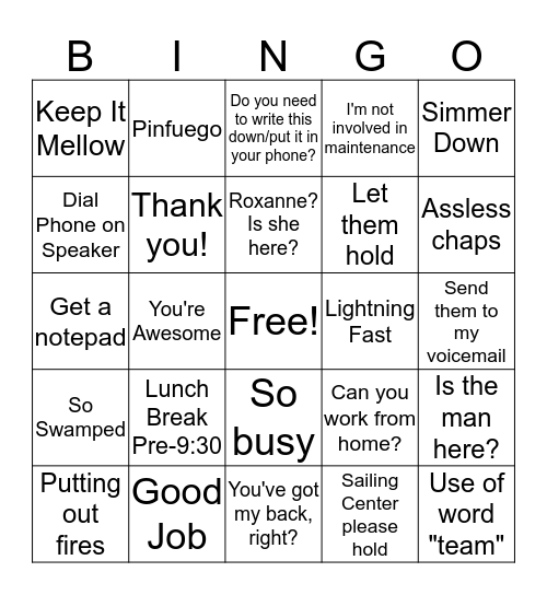 Ian Bingo Card