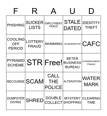 FRAUD  BINGO Card