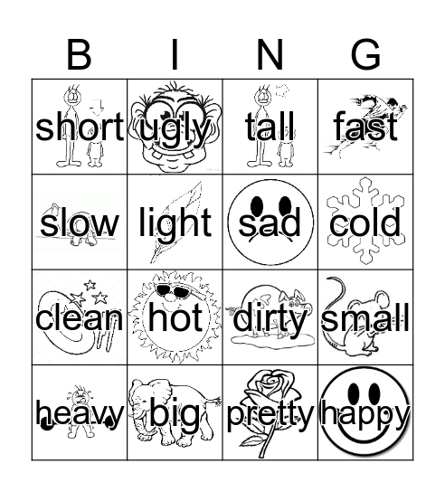 Word bingo Card