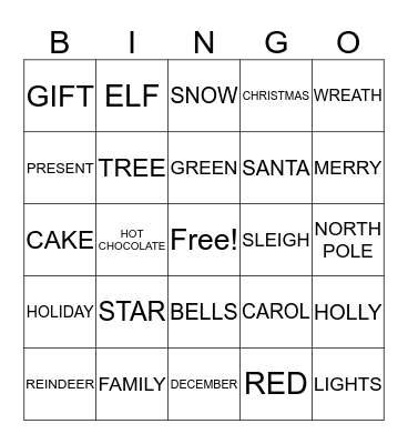 CHRISTMAS Bingo Card