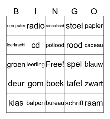 school frans Bingo Card