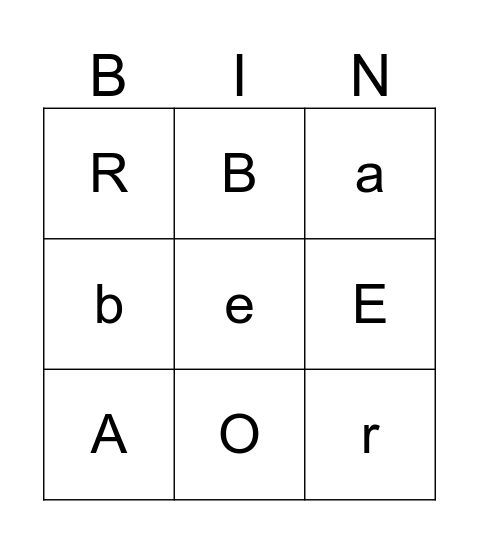 Alphabet Bingo Card