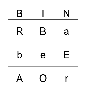 Alphabet Bingo Card