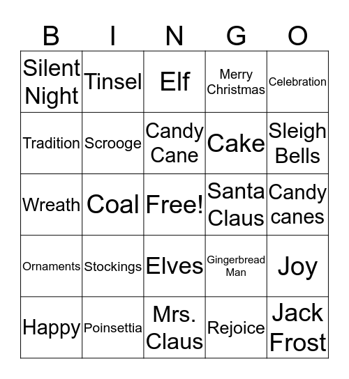 Christmas Party 2017 Bingo Card