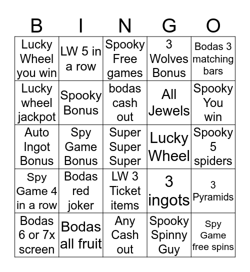 Bingo Slots Bingo Card