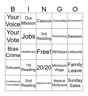 Session Bingo Card