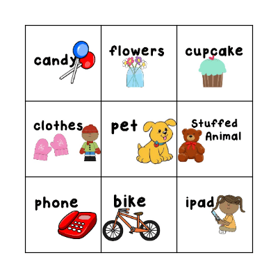 Wants and Needs Bingo Card
