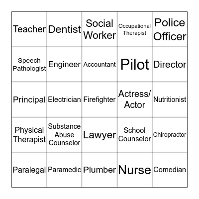 Name That Career ! Bingo Card