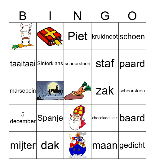 Sinterklaas Bingo Card