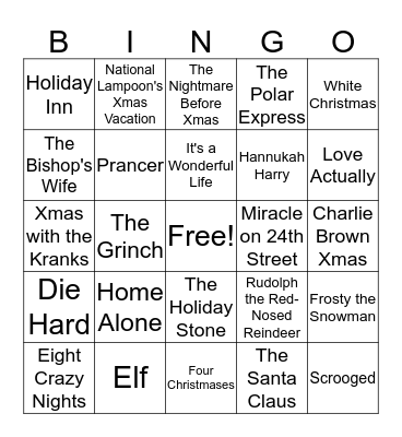Holiday Bingo Card