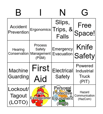 SAFETY BINGO Card