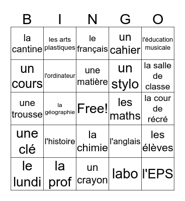 Schooling around the world Bingo Card