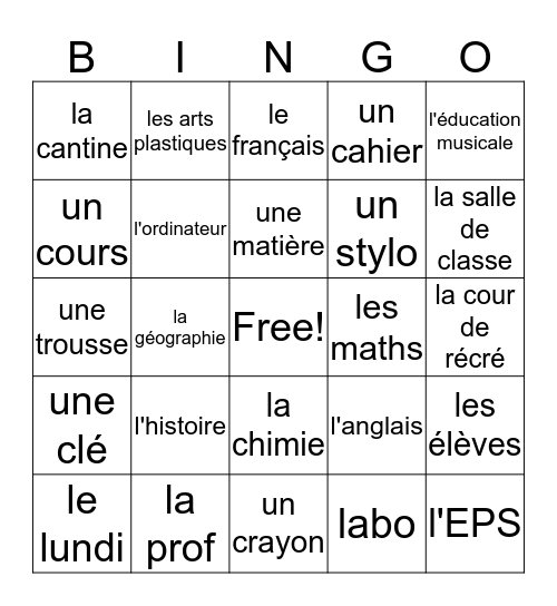 Schooling around the world Bingo Card