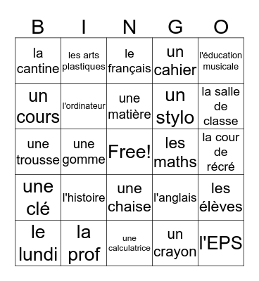 Schooling around the world Bingo Card