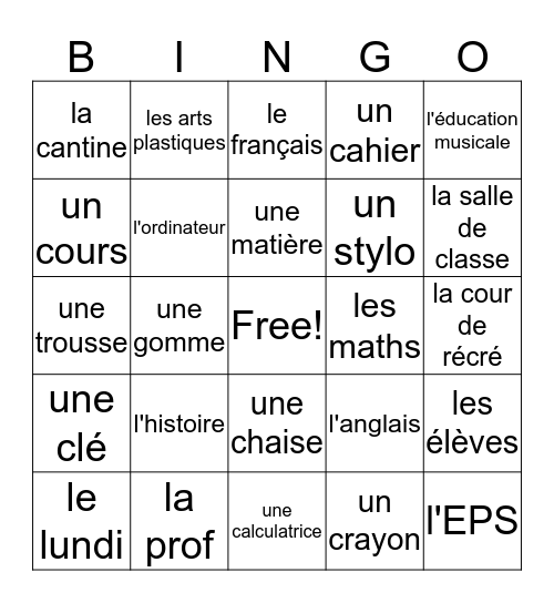 Schooling around the world Bingo Card