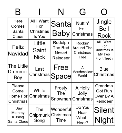 Christmas Bingo! Bingo Card