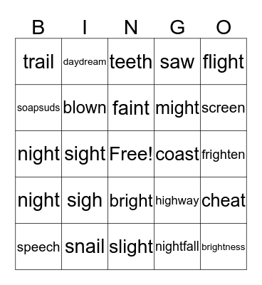 Phonics for Reading Level 2 (10-12) Bingo Card
