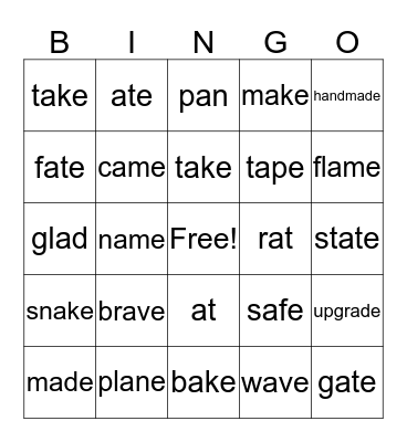 Phonics for Reading Level 2 (13-15) Bingo Card