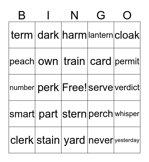 Phonics for Reading Level 2 (24-26) Bingo Card