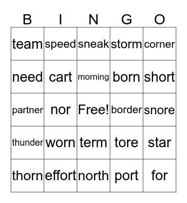 Phonics for Reading Level 2 (27-29) Bingo Card