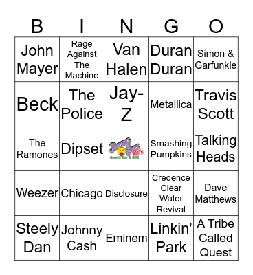 Jimmy Geez Music Bingo Card