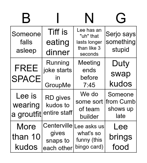 Cambridge Community Bingo Card