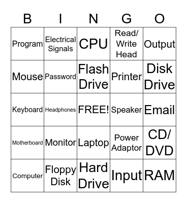 Computer Bingo Card