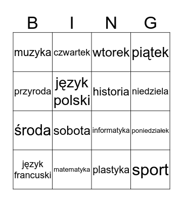 Bingo Card