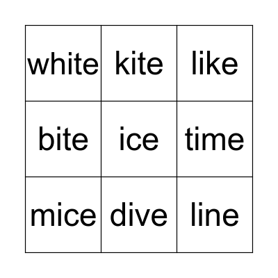 Long i_e Bingo! Bingo Card