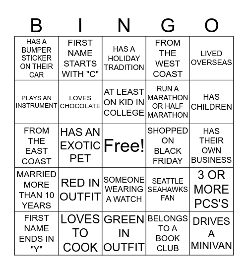 Seattle Seahawks - B I N G O Play Seahawks Bingo for your chance