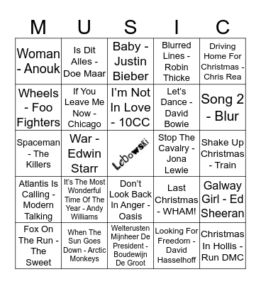 110 Bingo Card