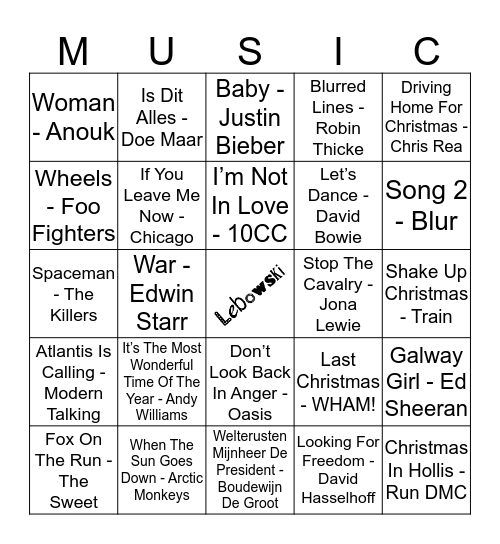 110 Bingo Card