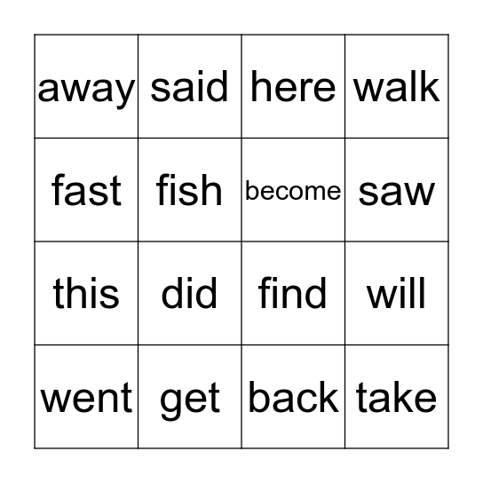 Sight Words #5-9 Bingo Card
