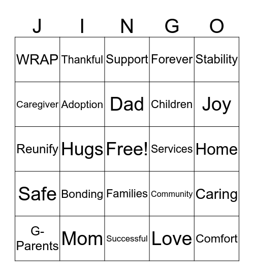 JINGO Bingo Card