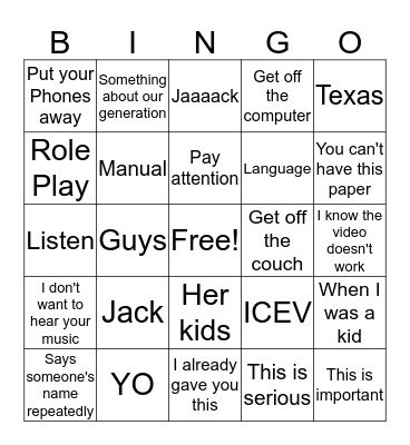 Deca Teacher quotes Bingo Card