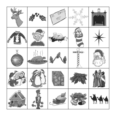 Ugly Christmas Sweater Bingo Card