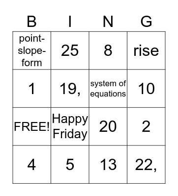 Bingo Card