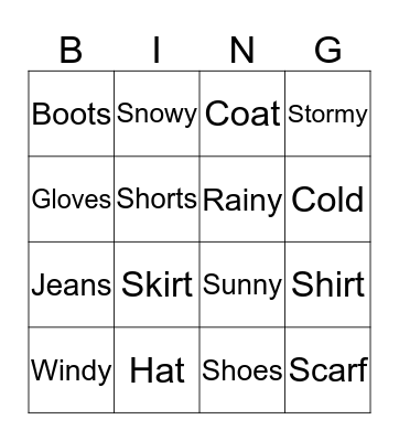 Fun Bingo Card