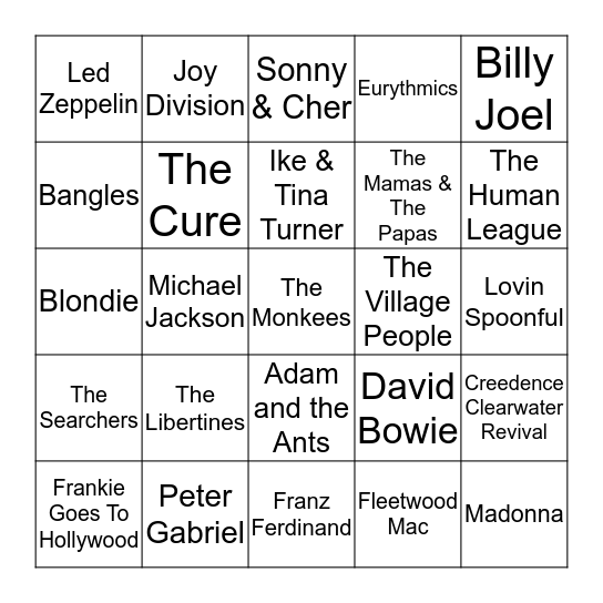 The Big FlamBingo Hootenanny! Bingo Card