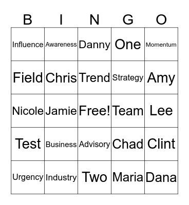 Strategy Bingo Card