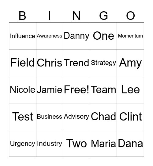 Strategy Bingo Card