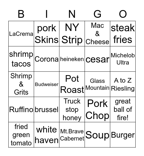 Server Style Bingo Card