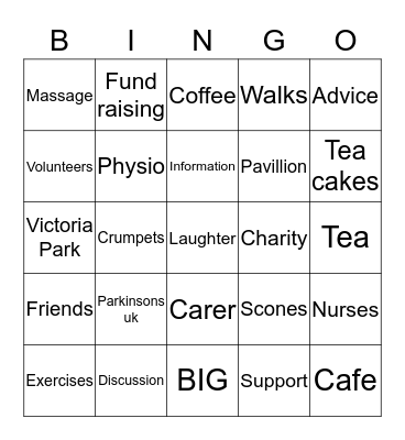 POP UP CAFE Bingo Card