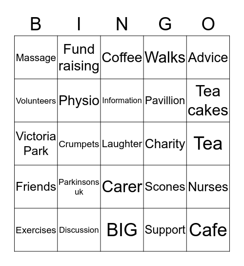 POP UP CAFE Bingo Card