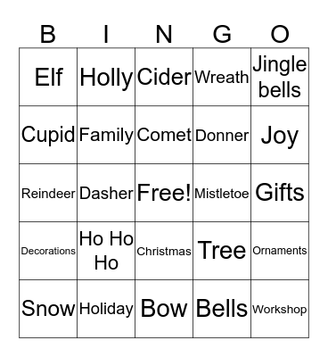 Christmas Bingo - Round 3 Bingo Card