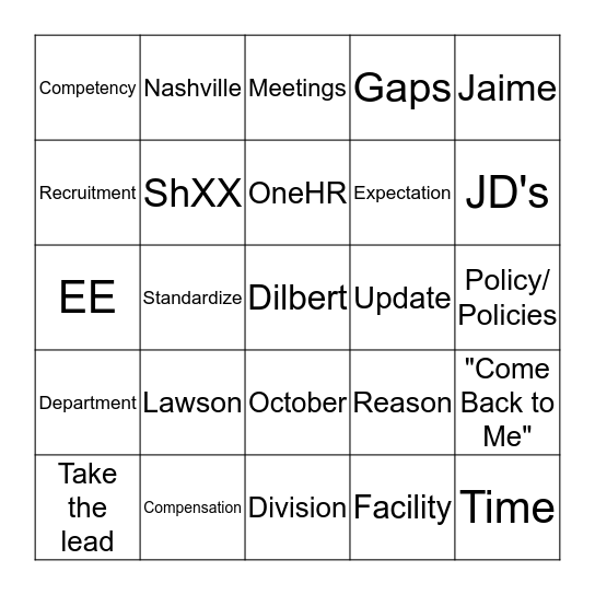 Dilbert Bingo Card