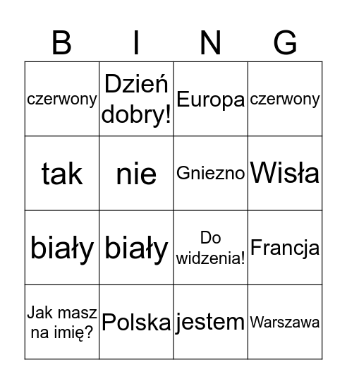 POLSKA Bingo Card