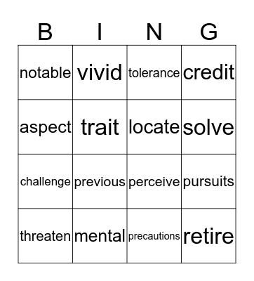 Q Skills Bingo Card