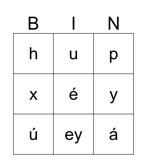 Íslenska stafrófið Bingo Card